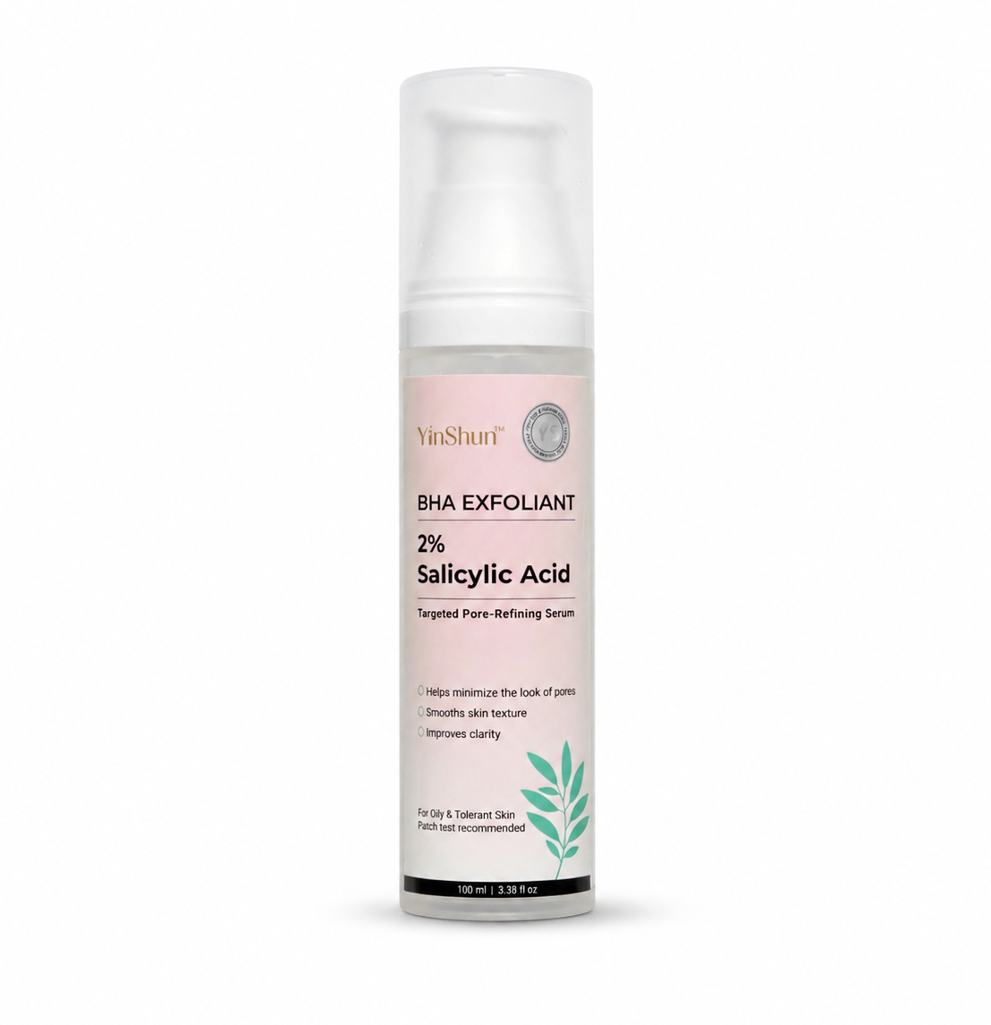 YinShun BHA Exfoliant 2% Salicylic Acid - Targeted Pore-Refining Serum for Oily & Congested-Looking Skin, Helps Minimize the look of Pores & Smooth Texture, 3.38 fl oz